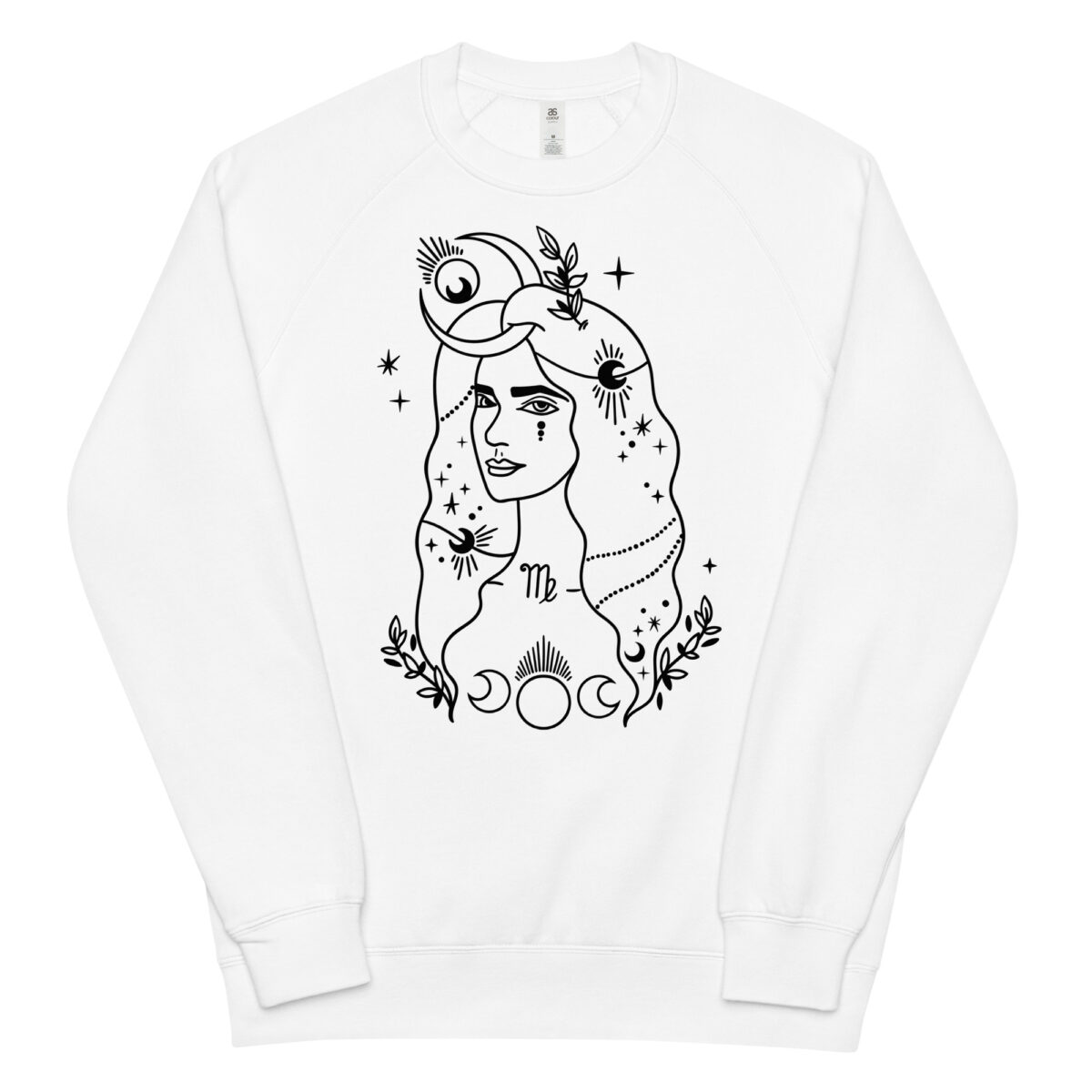 unisex raglan sweatshirt white front 643ffc8de2a6c