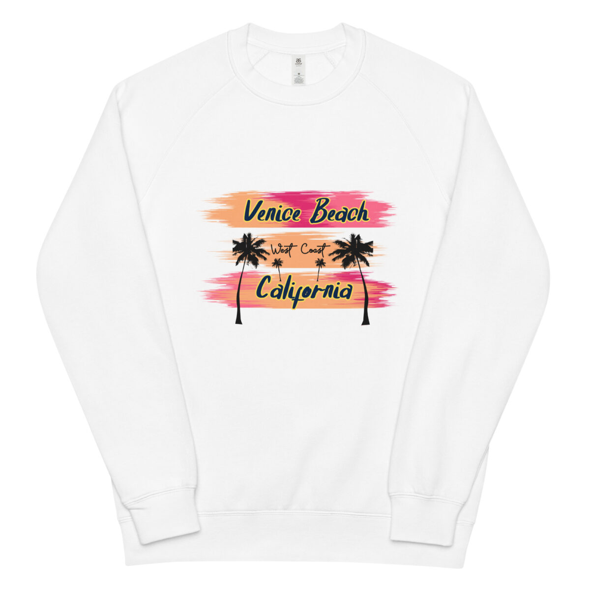 unisex raglan sweatshirt white front 64400a423f26e