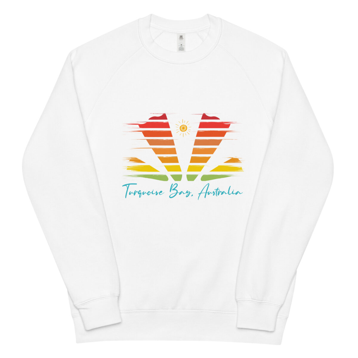 unisex raglan sweatshirt white front 64400d6160ef3