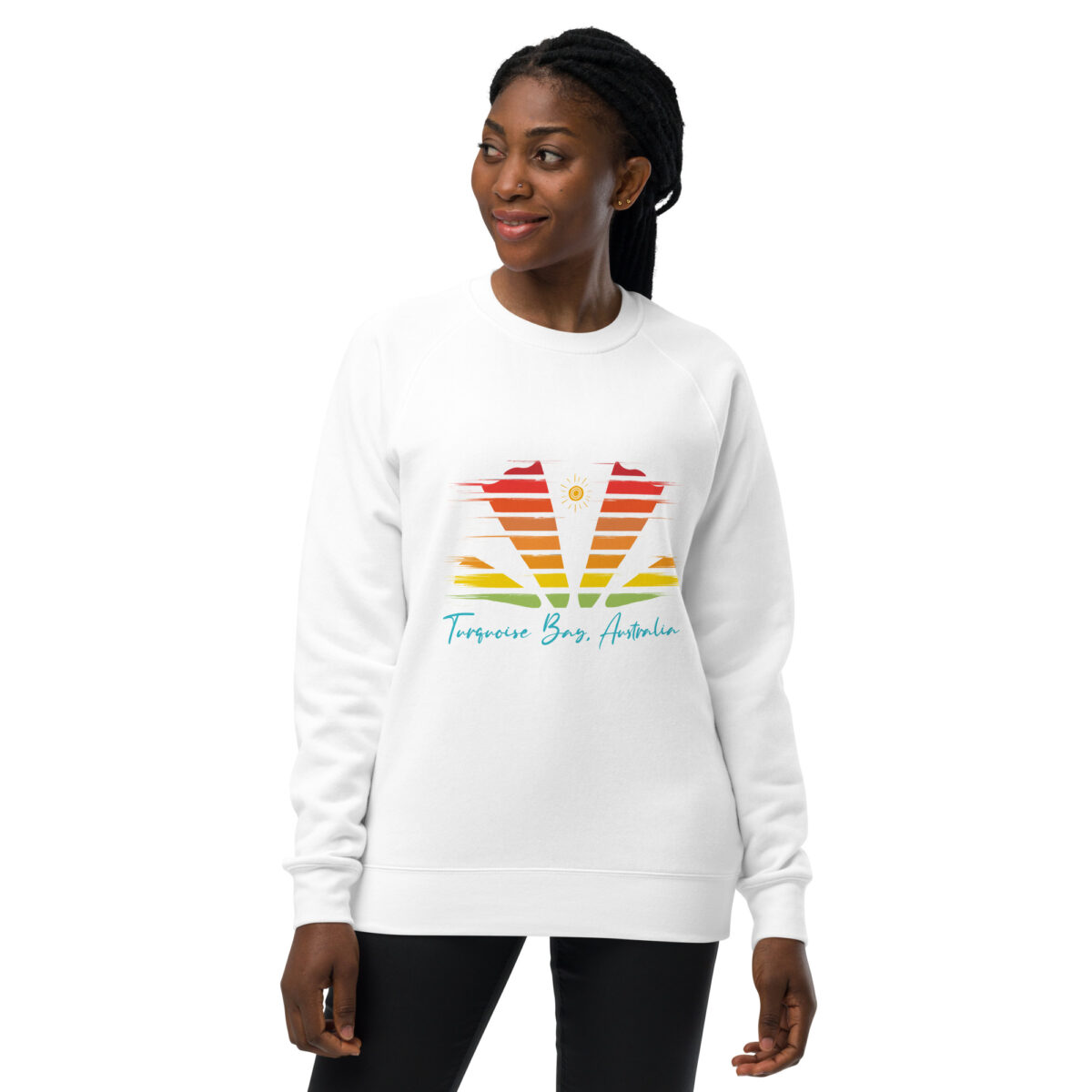 unisex raglan sweatshirt white front 64400d6162338