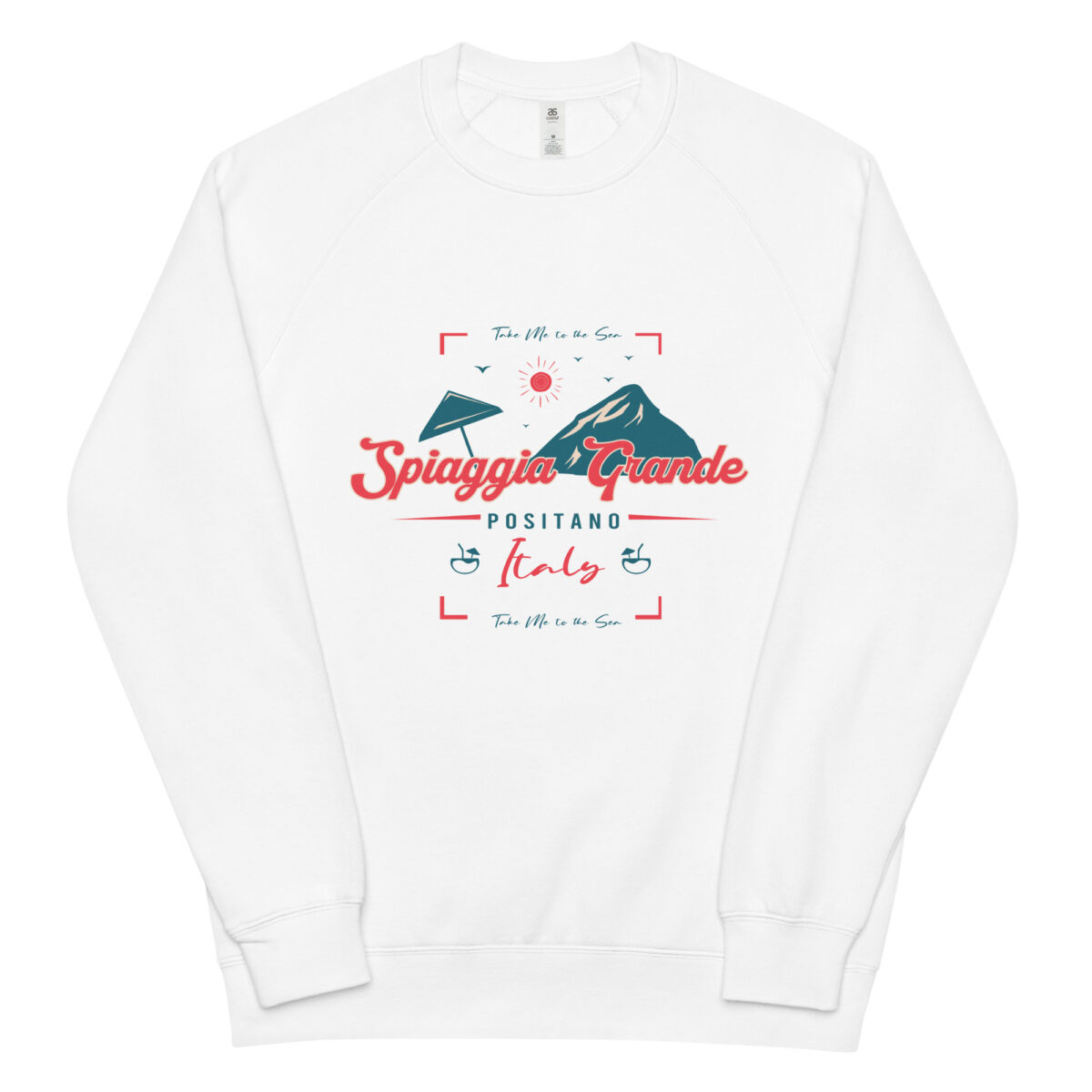 unisex raglan sweatshirt white front 64401271b4392