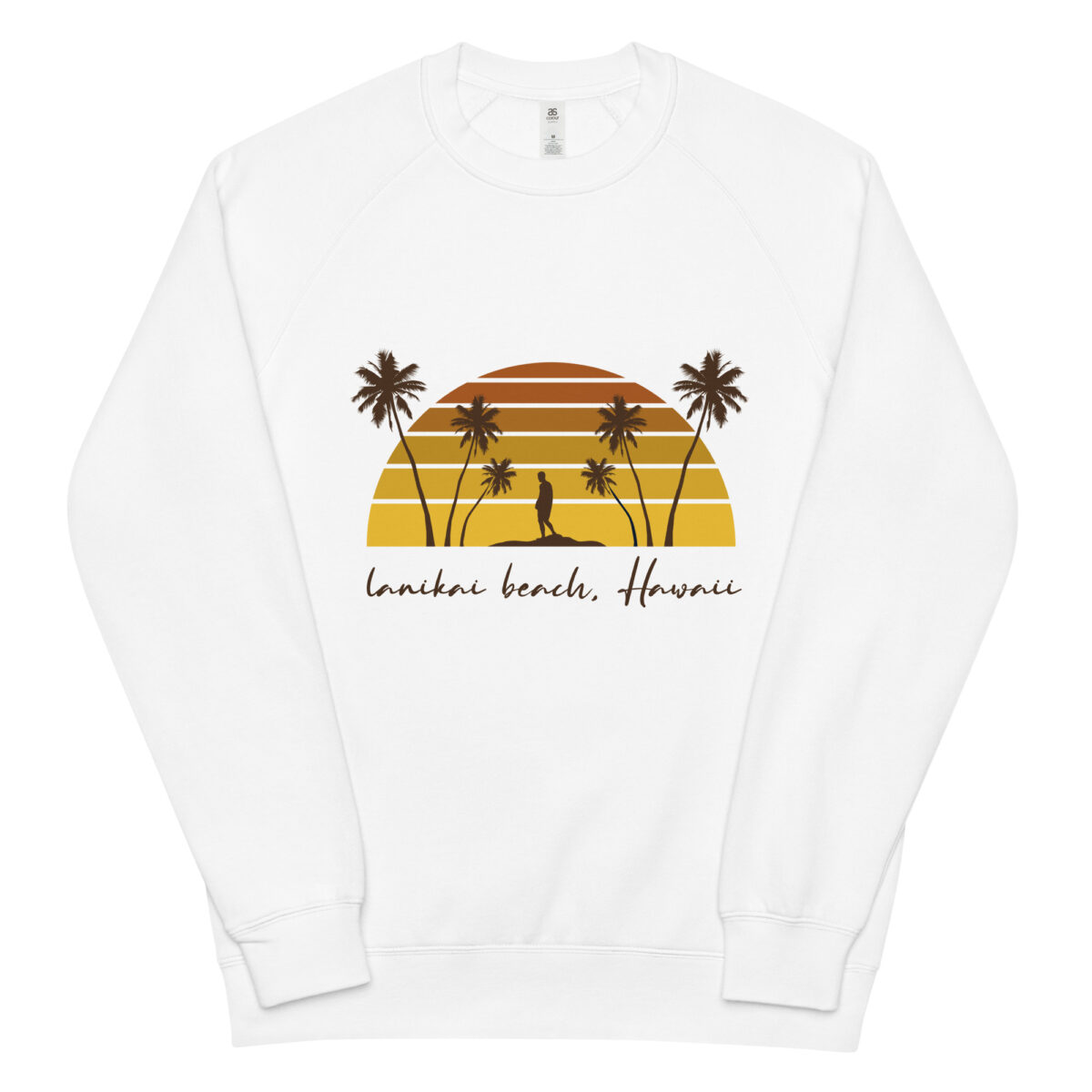 unisex raglan sweatshirt white front 6440336493053