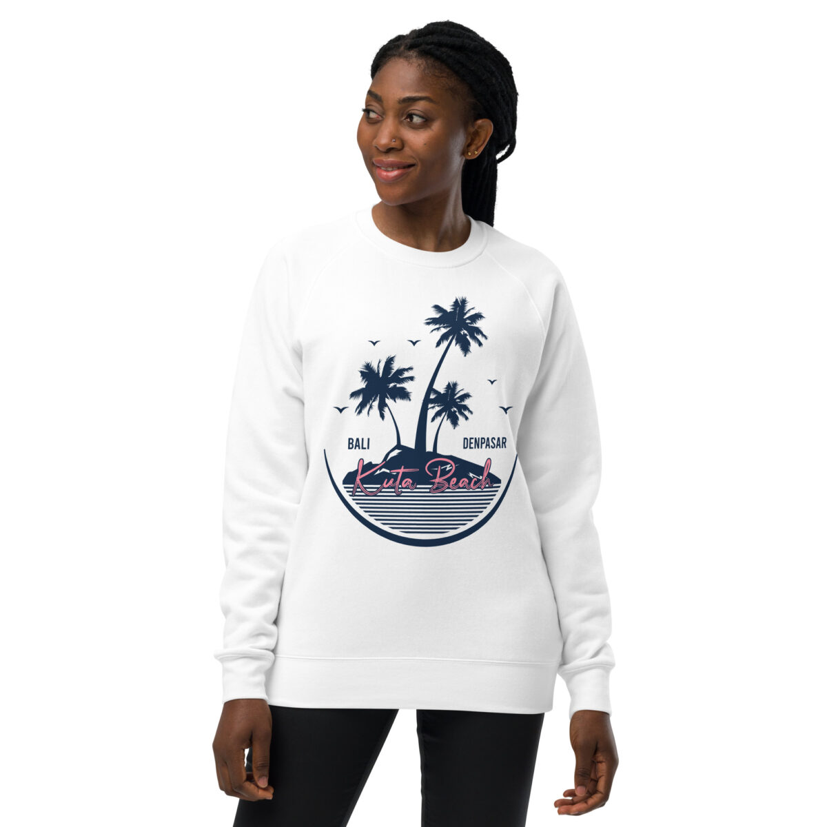 unisex raglan sweatshirt white front 644035de8e48b