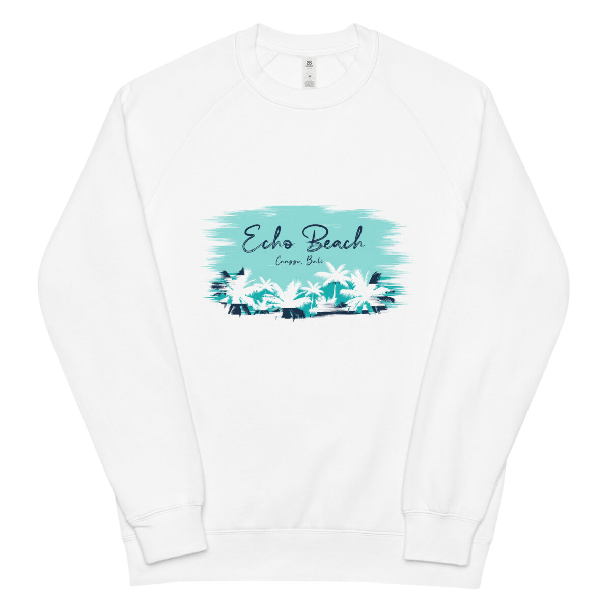 unisex raglan sweatshirt white front 64411e5e1282b