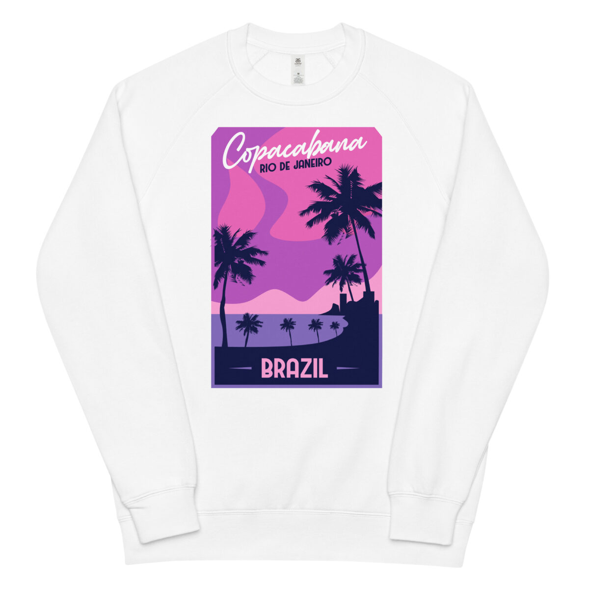 unisex raglan sweatshirt white front 644121a7724b4