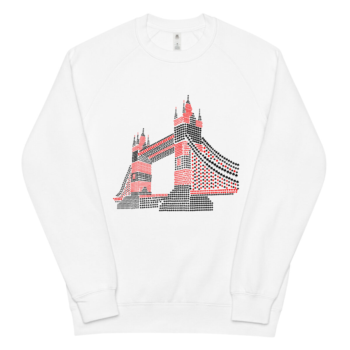 unisex raglan sweatshirt white front 64412ccf00941