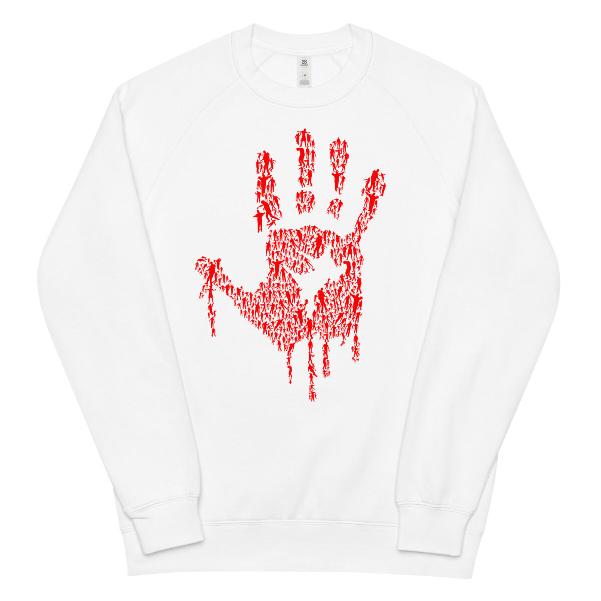 unisex raglan sweatshirt white front 64413f5c8fcba