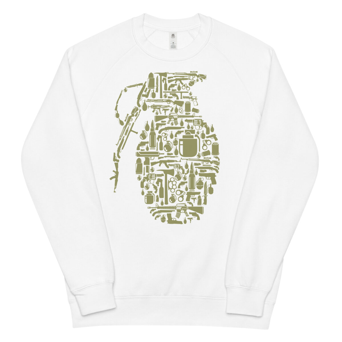 unisex raglan sweatshirt white front 64415a8c1fd90