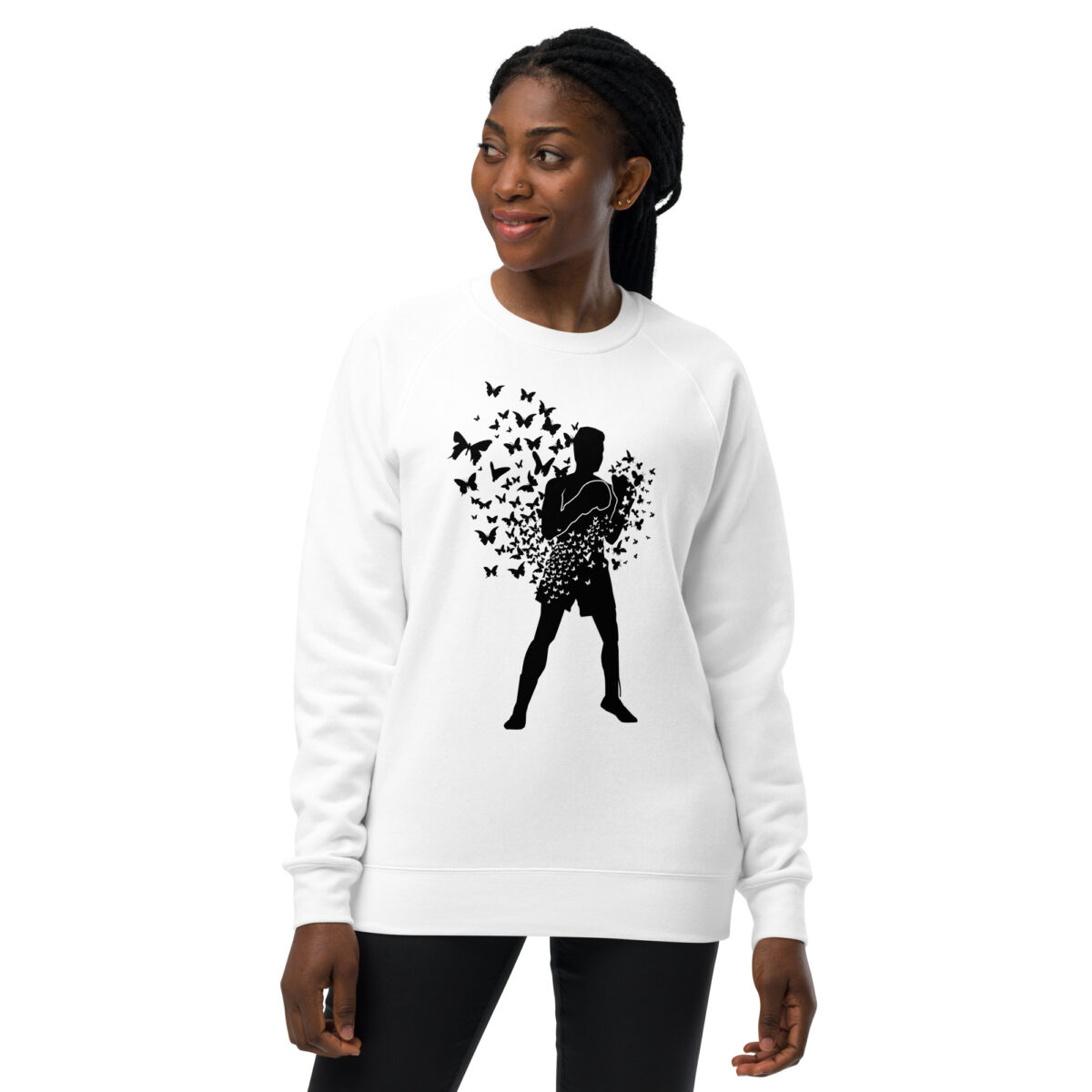 unisex raglan sweatshirt white front 6441601503f36