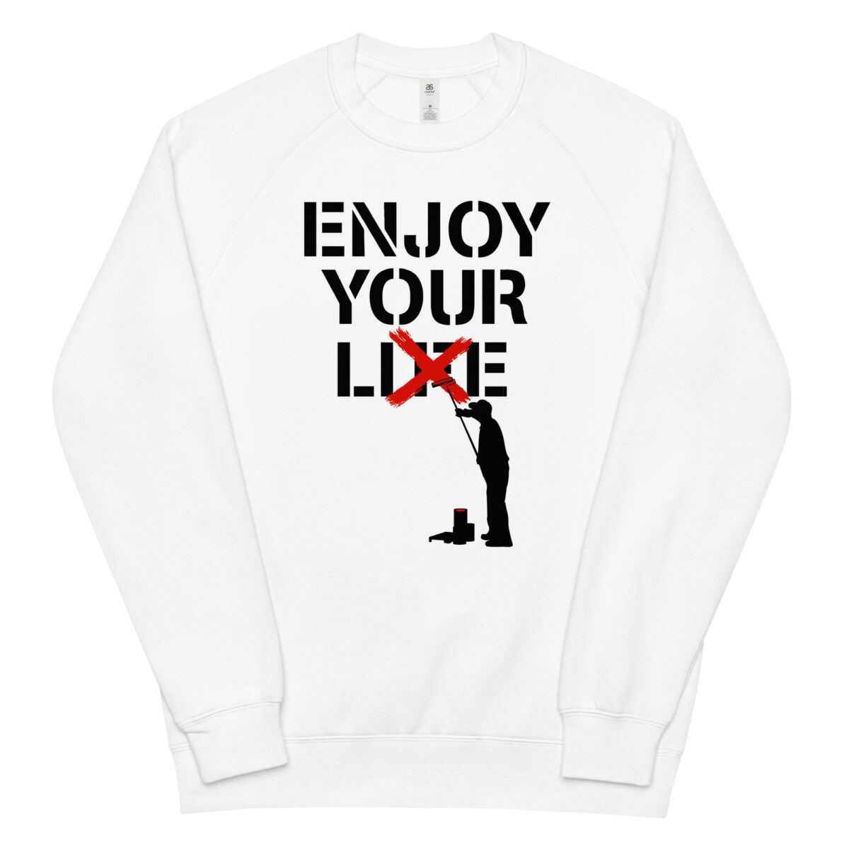 unisex raglan sweatshirt white front 6441606e2c3ae