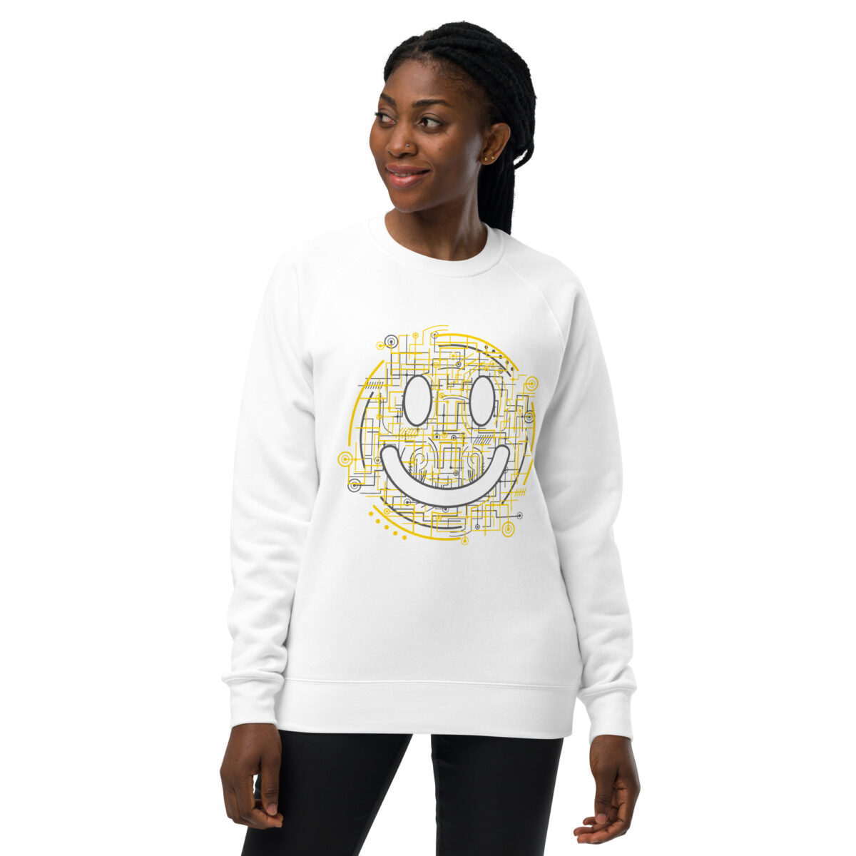 unisex raglan sweatshirt white front 6441621139545