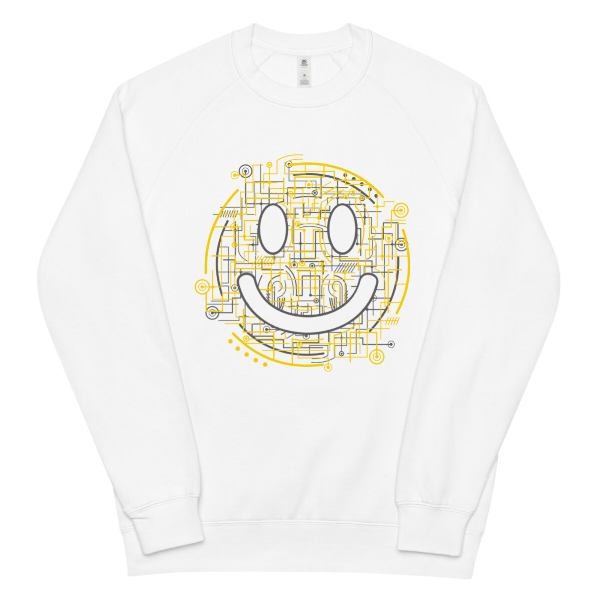 unisex raglan sweatshirt white front 644162113965b