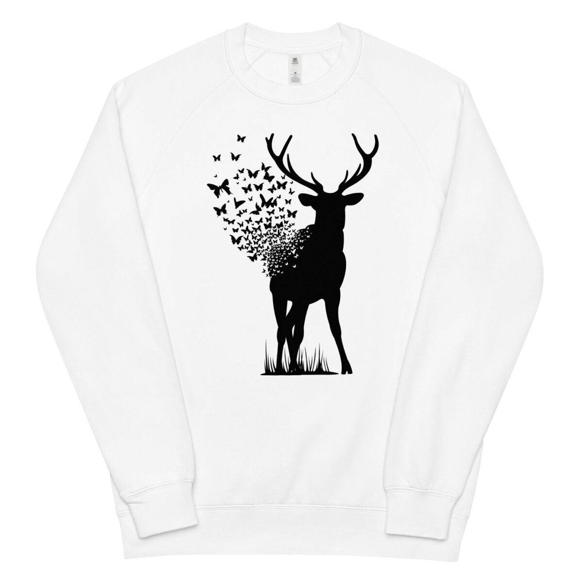 unisex raglan sweatshirt white front 644167c026790