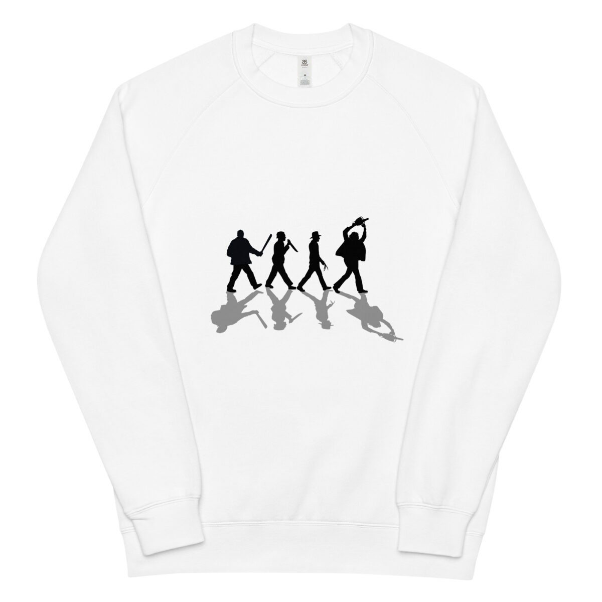 unisex raglan sweatshirt white front 6441779966fa4