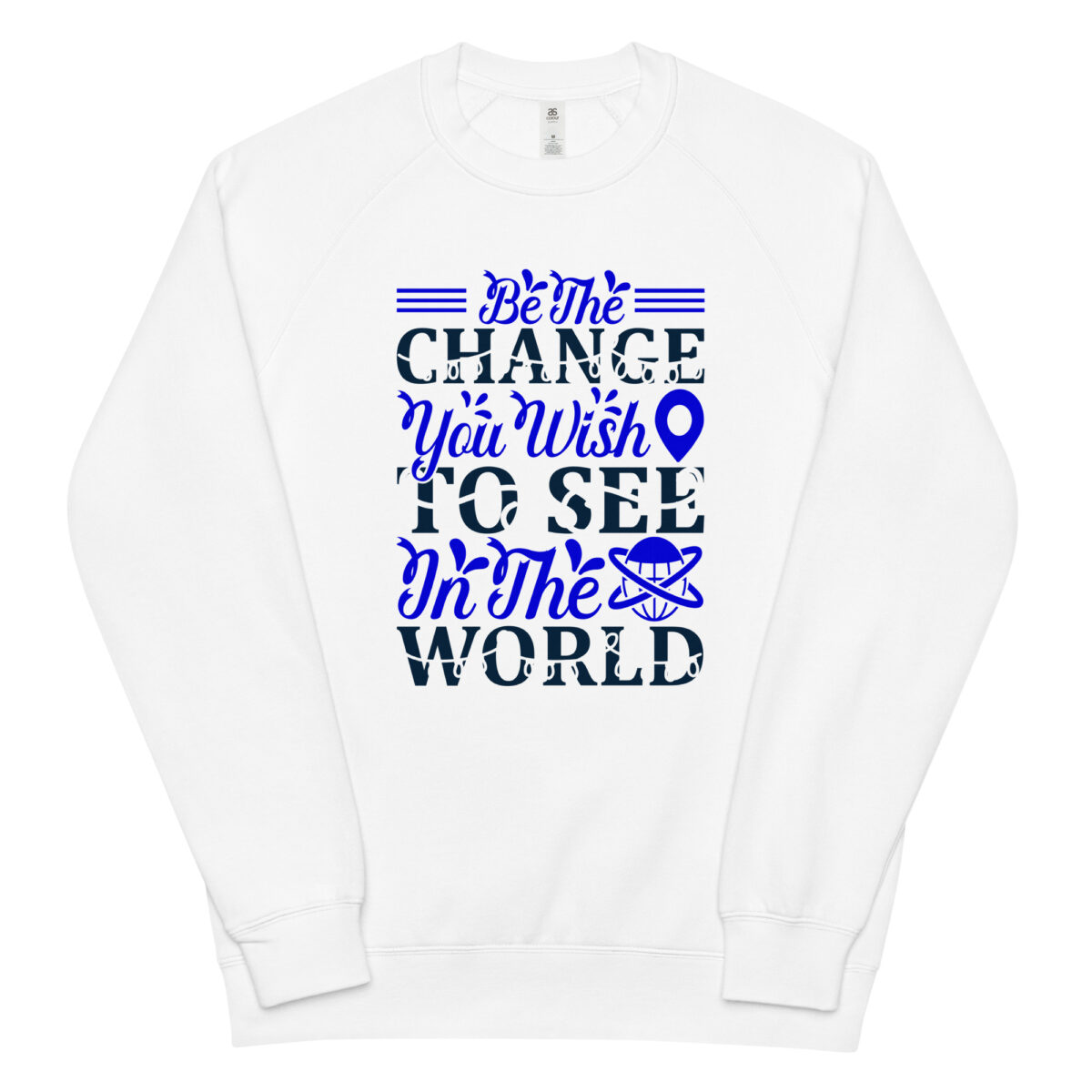 unisex raglan sweatshirt white front 6442626637d40