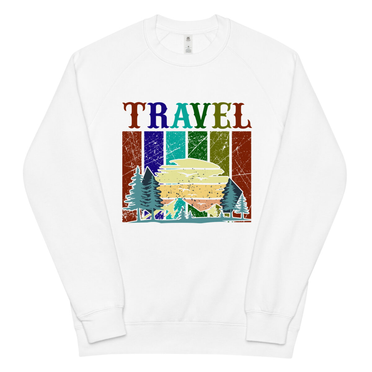 unisex raglan sweatshirt white front 644272cfdd6ec