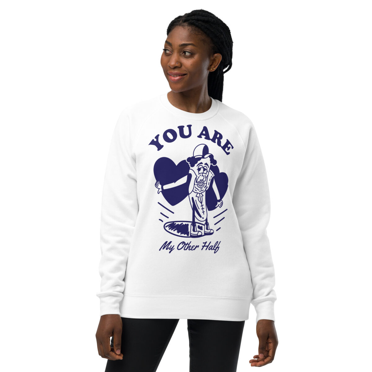 unisex raglan sweatshirt white front 6442791706ea9