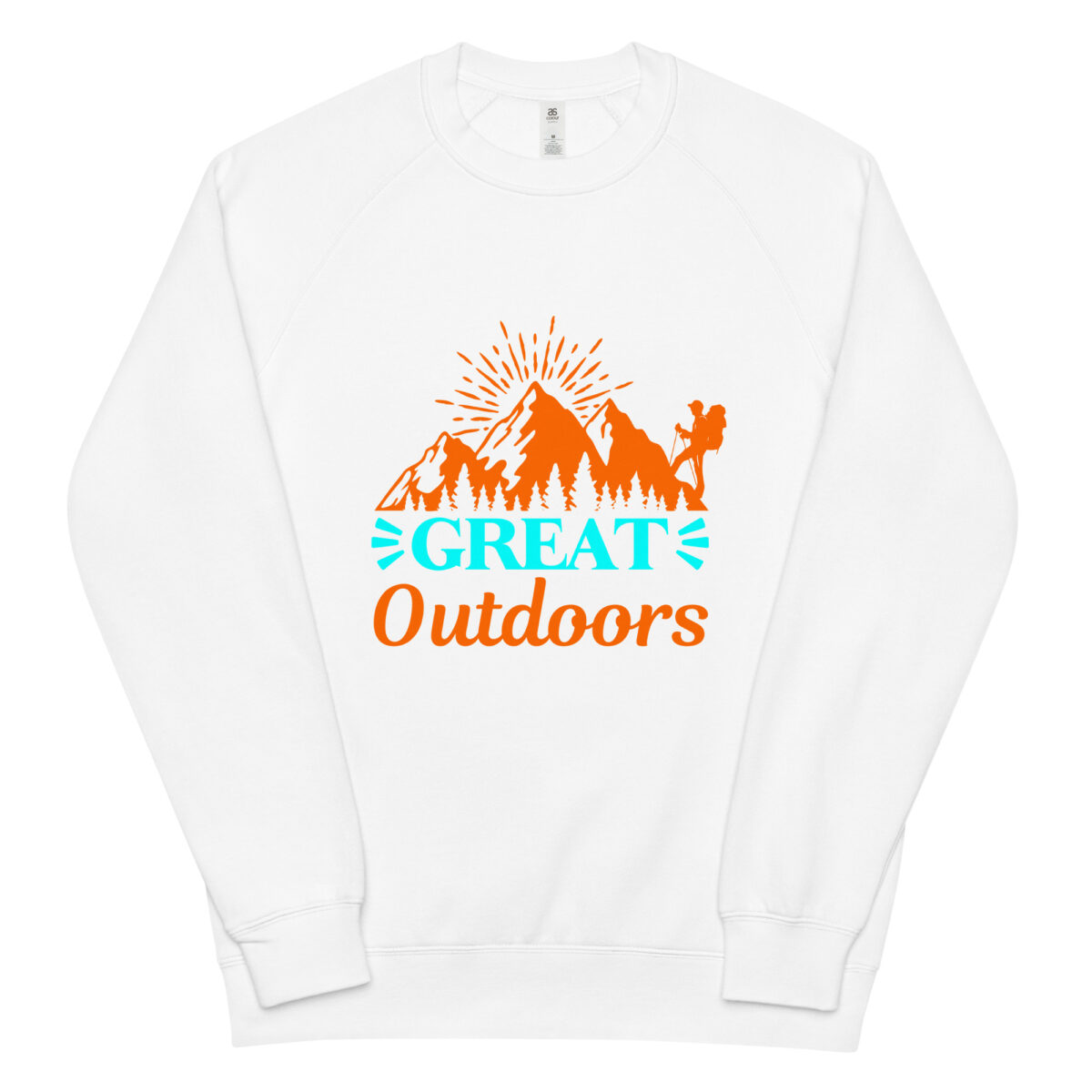 unisex raglan sweatshirt white front 6442d5c7b9706