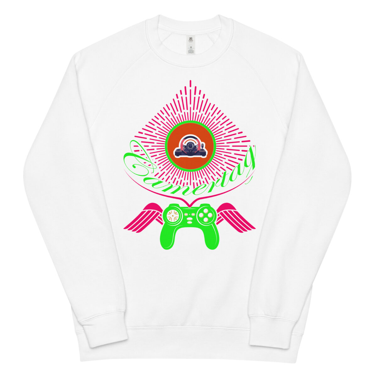 unisex raglan sweatshirt white front 6443b50f6595e