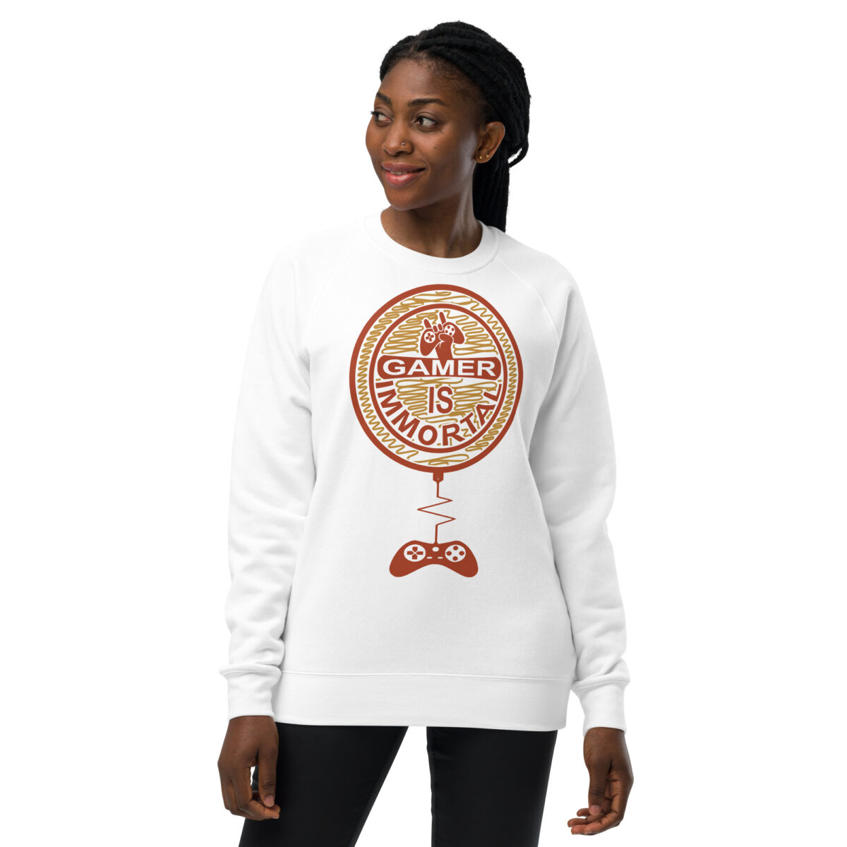 unisex raglan sweatshirt white front 6443c4d643780