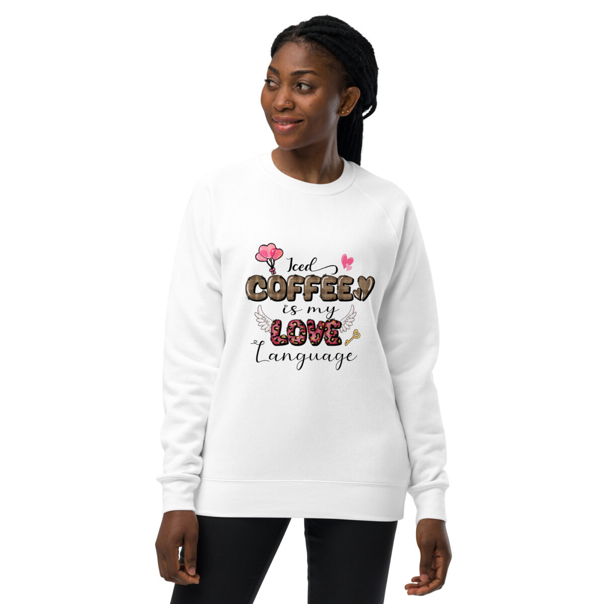 unisex raglan sweatshirt white front 644419c46e83d