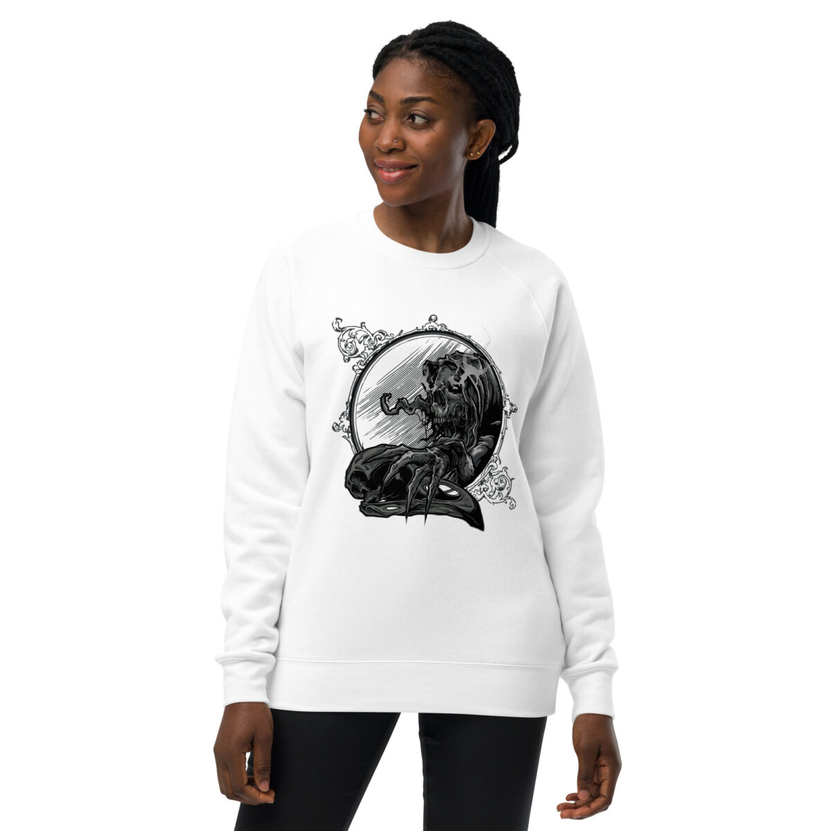 unisex raglan sweatshirt white front 644655b2bfc6f