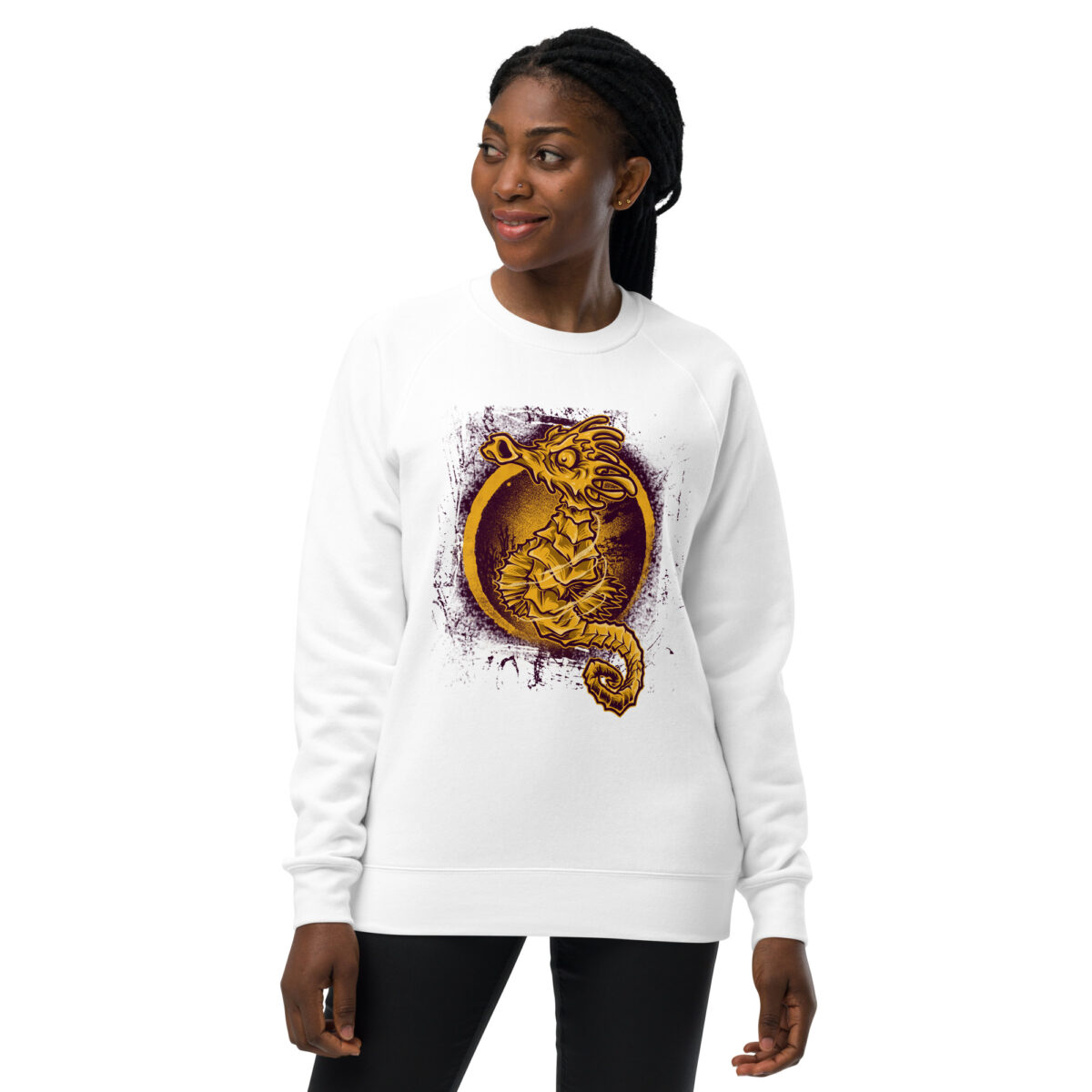 unisex raglan sweatshirt white front 6446598c9a571