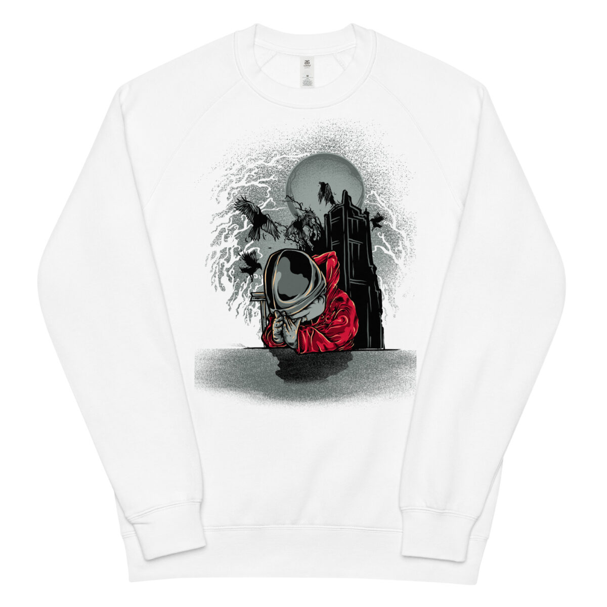 unisex raglan sweatshirt white front 64465b421887b