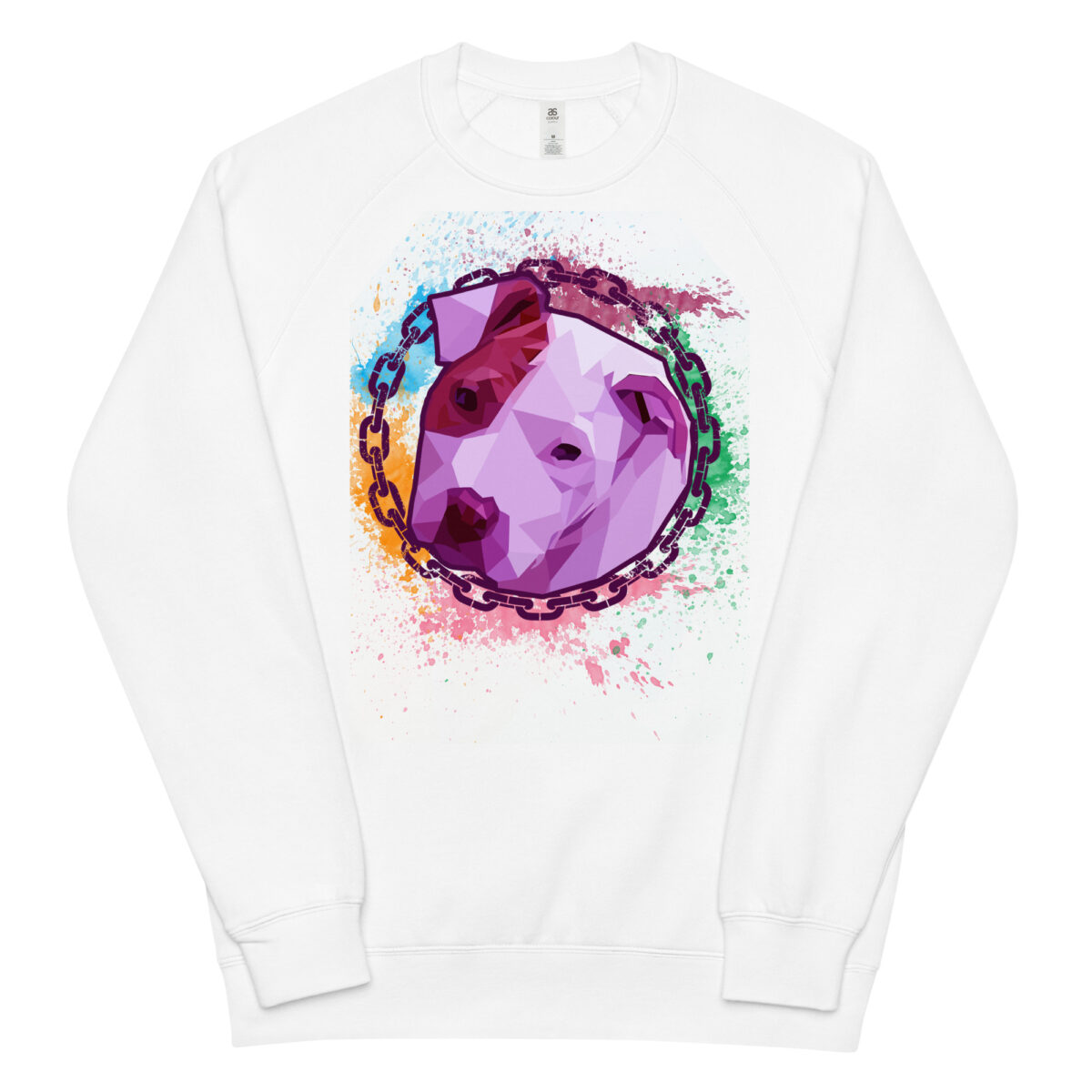 unisex raglan sweatshirt white front 64465bc4083e7