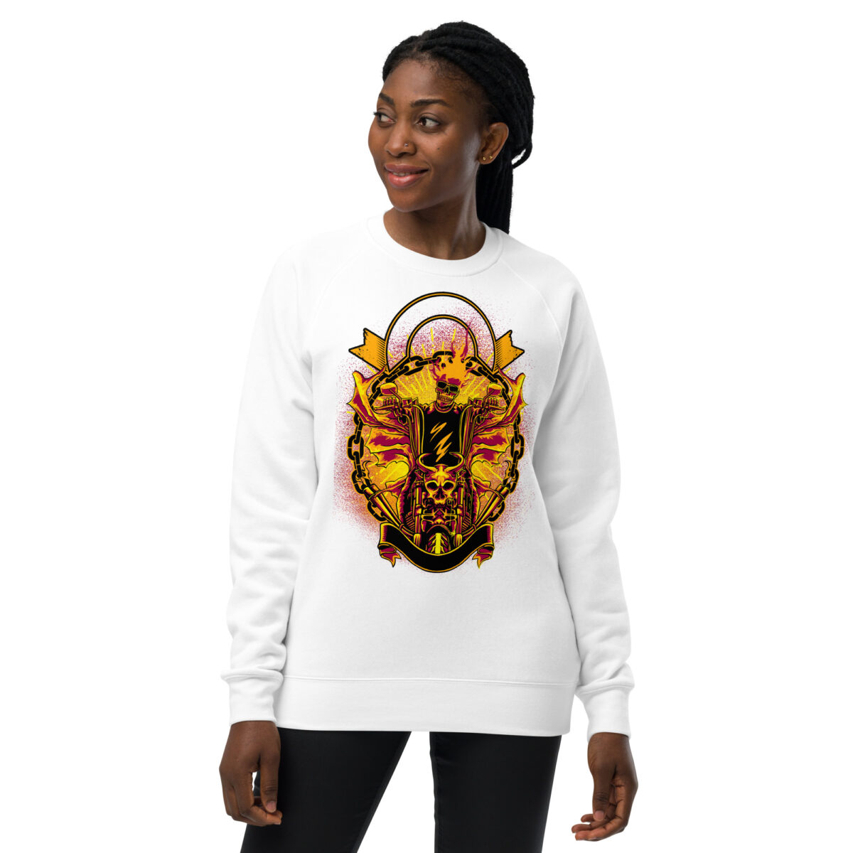 unisex raglan sweatshirt white front 644668fd92c40