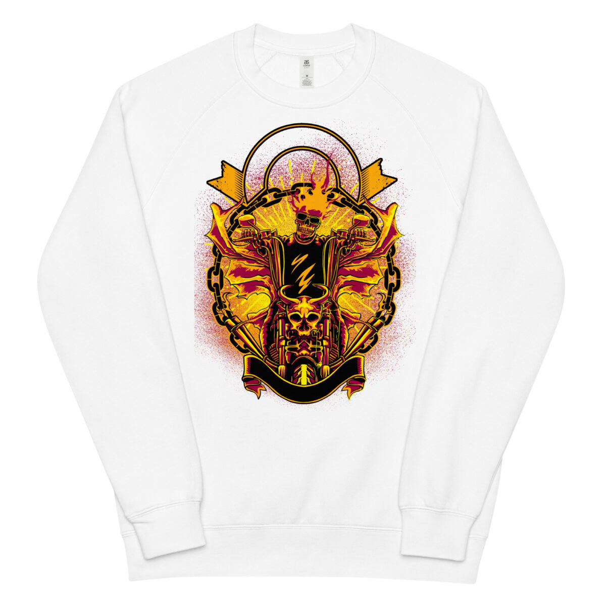 unisex raglan sweatshirt white front 644668fd92e42