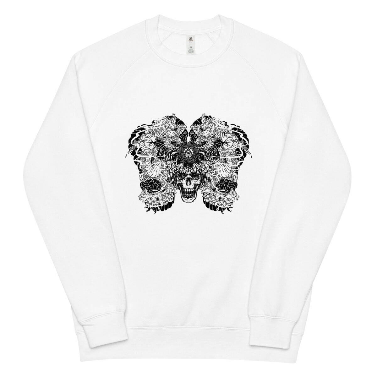 unisex raglan sweatshirt white front 64466f4132f7d