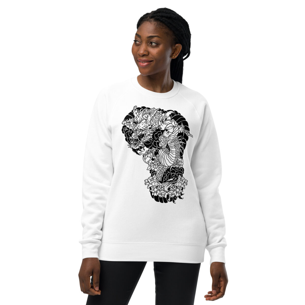 unisex raglan sweatshirt white front 64467005b1649