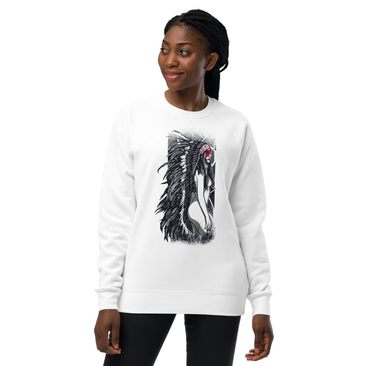 unisex raglan sweatshirt white front 6446714fea675