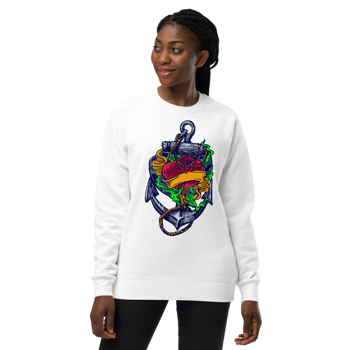 unisex raglan sweatshirt white front 644672025e921