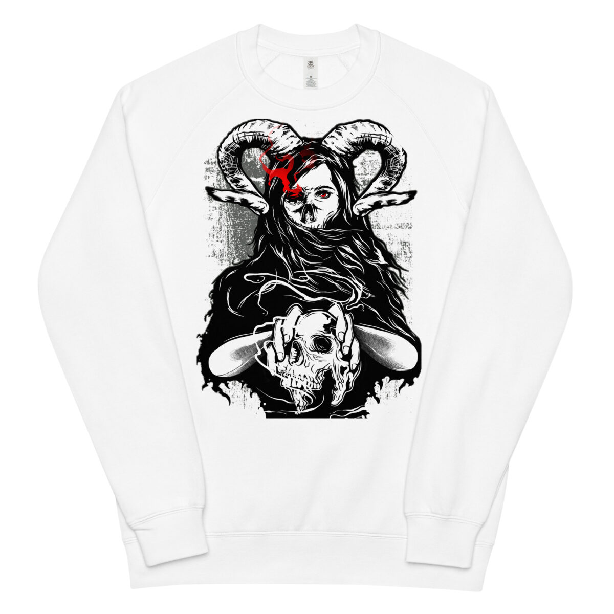 unisex raglan sweatshirt white front 64467c8024bf9