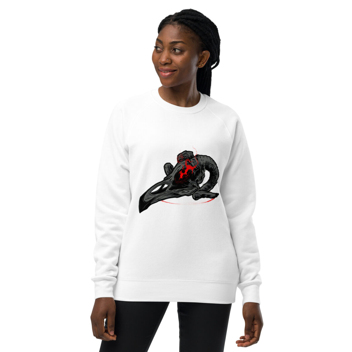 unisex raglan sweatshirt white front 6446800da7842