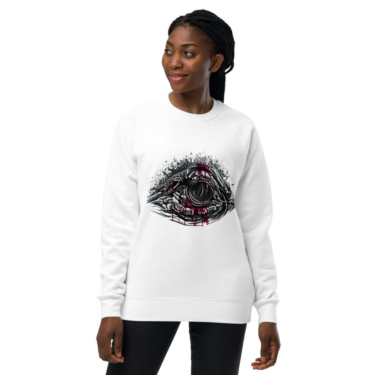 unisex raglan sweatshirt white front 644680b68368c