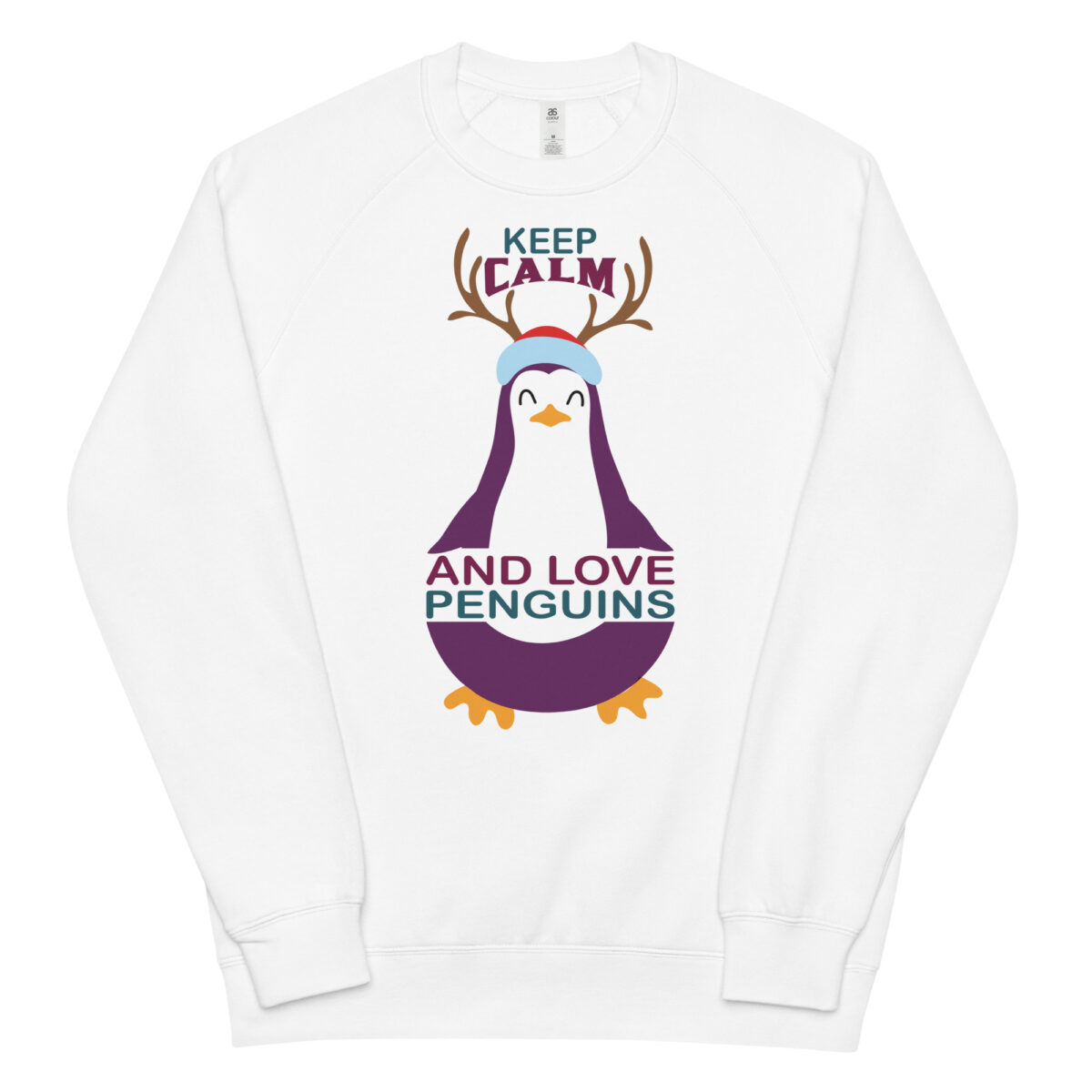 unisex raglan sweatshirt white front 64469bf3cf61c