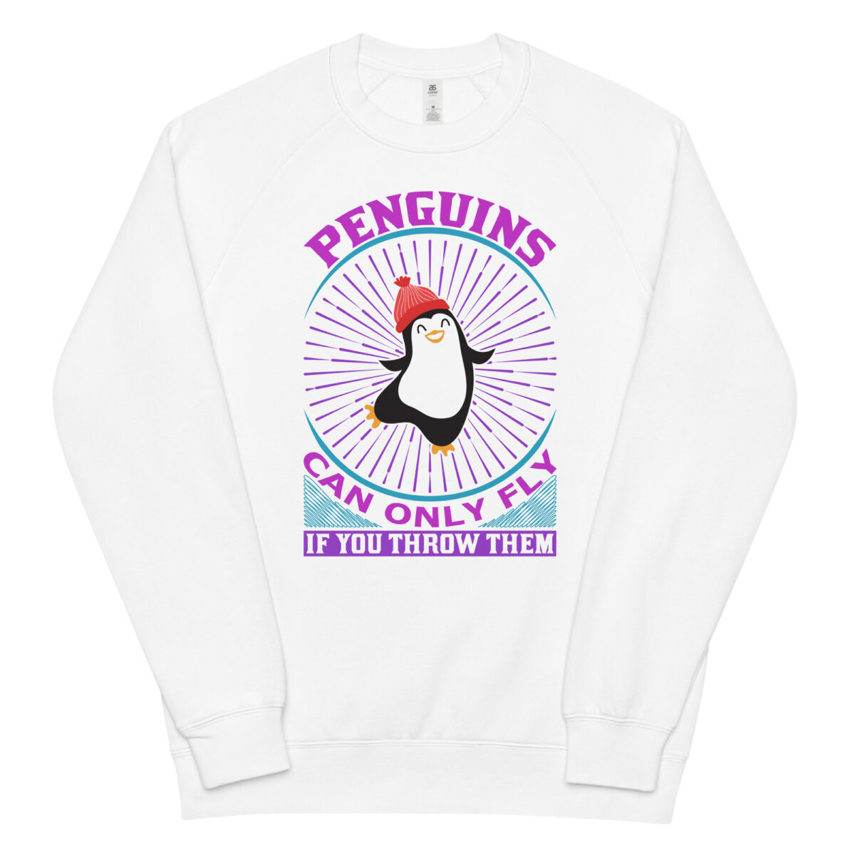 unisex raglan sweatshirt white front 6446a24f8e847