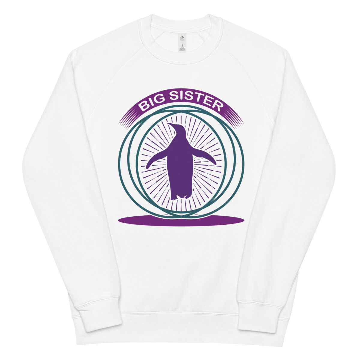 unisex raglan sweatshirt white front 6446af1bc2d22