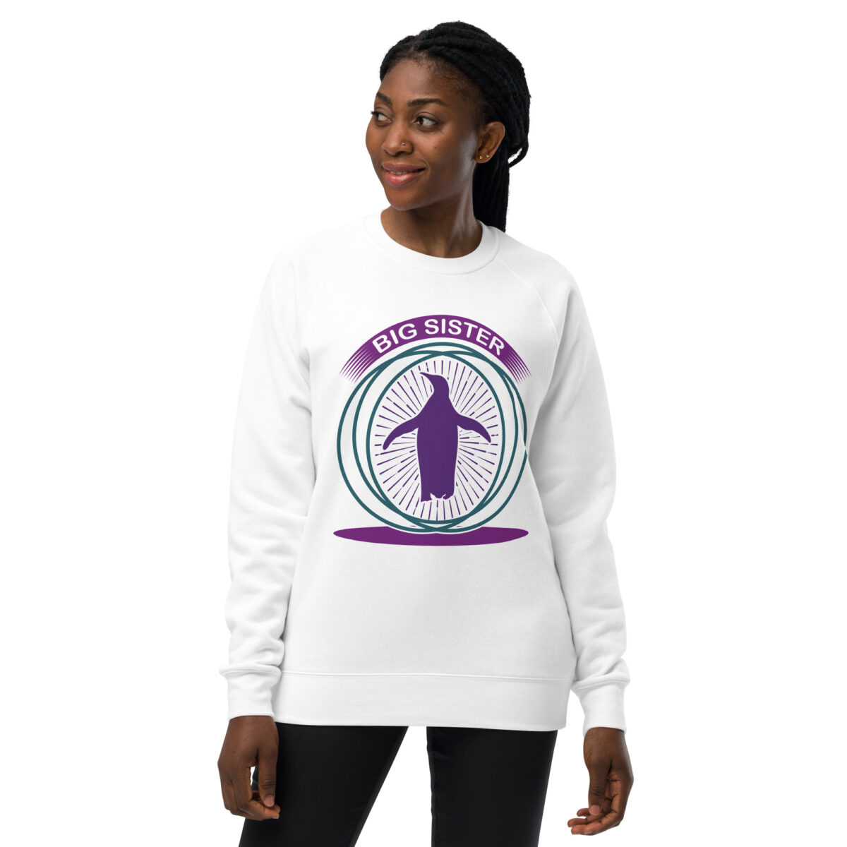 unisex raglan sweatshirt white front 6446af1bc43f7