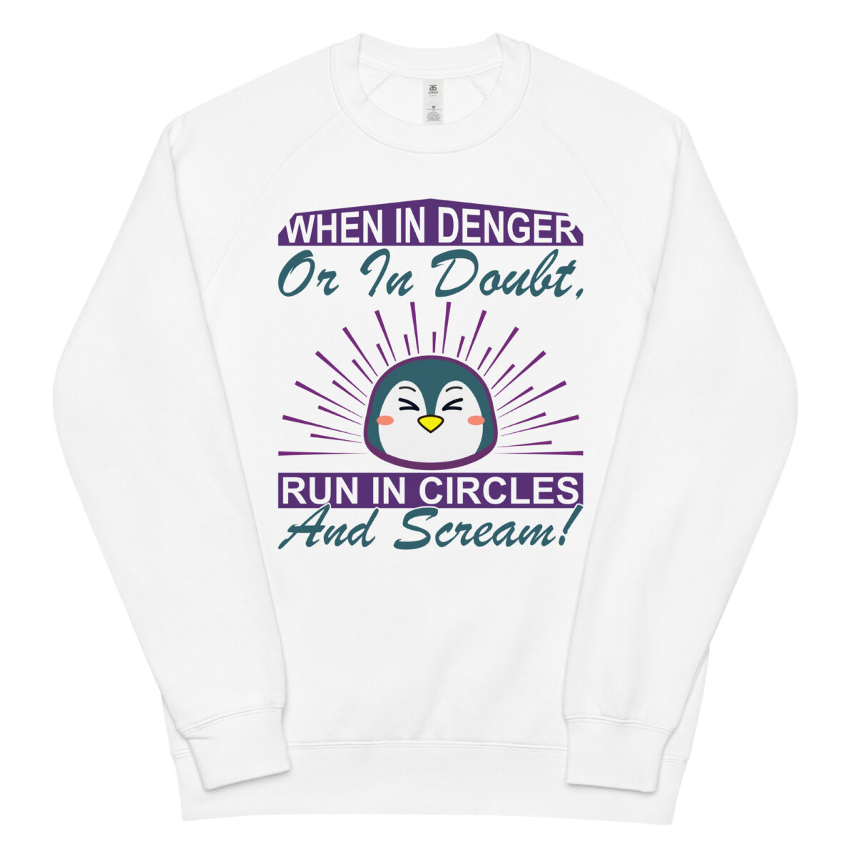 unisex raglan sweatshirt white front 6446b8831de7b