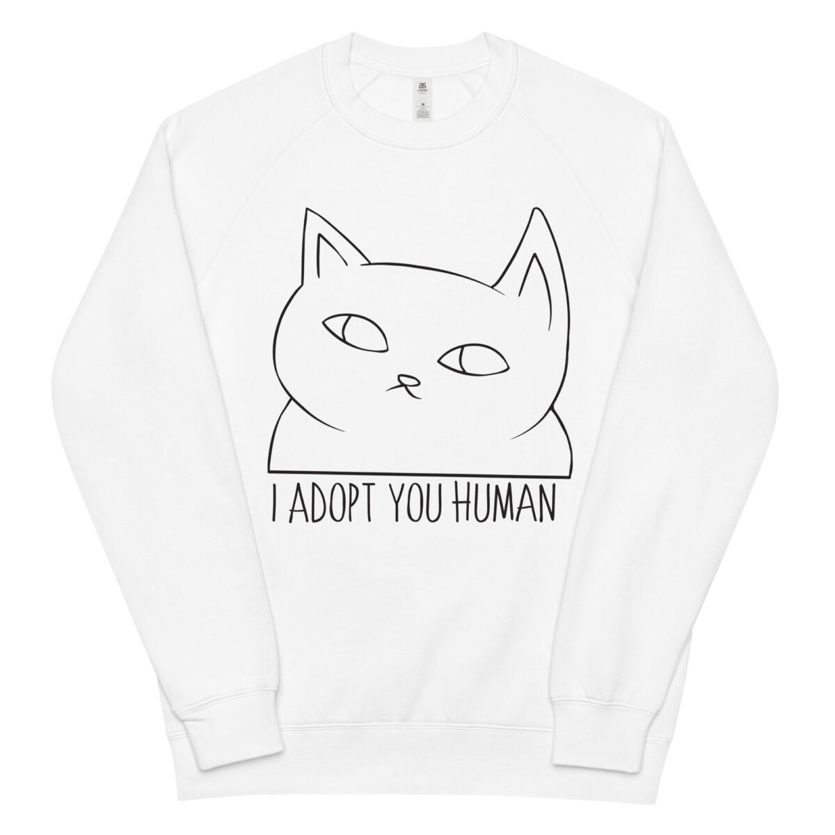 unisex raglan sweatshirt white front 6447b76bf1a2c