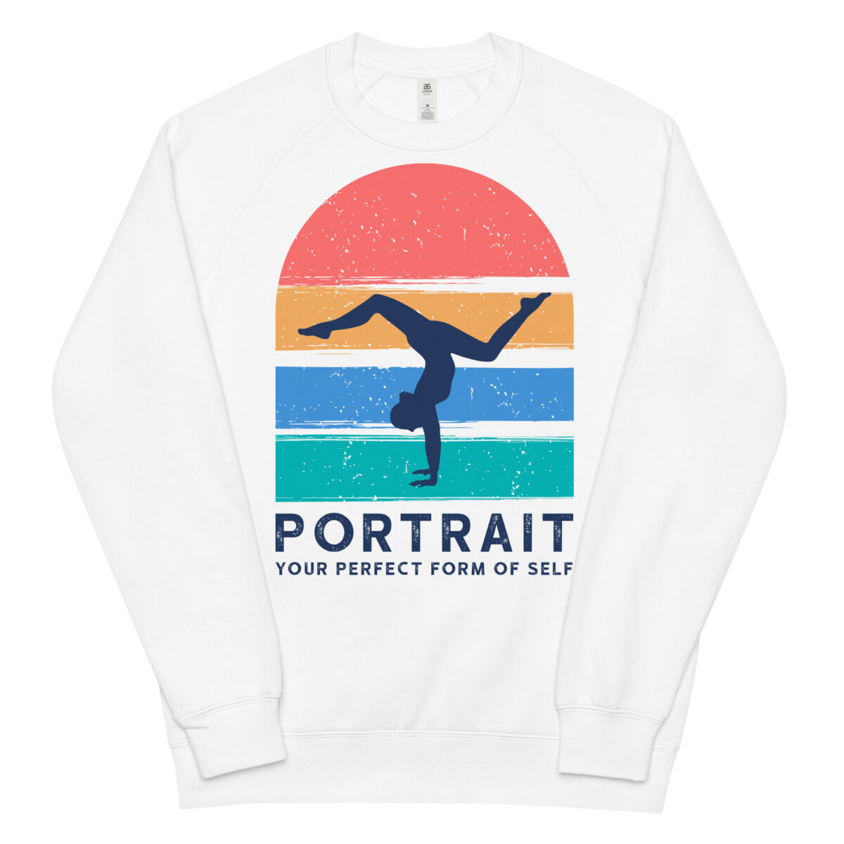 unisex raglan sweatshirt white front 644807152ff45