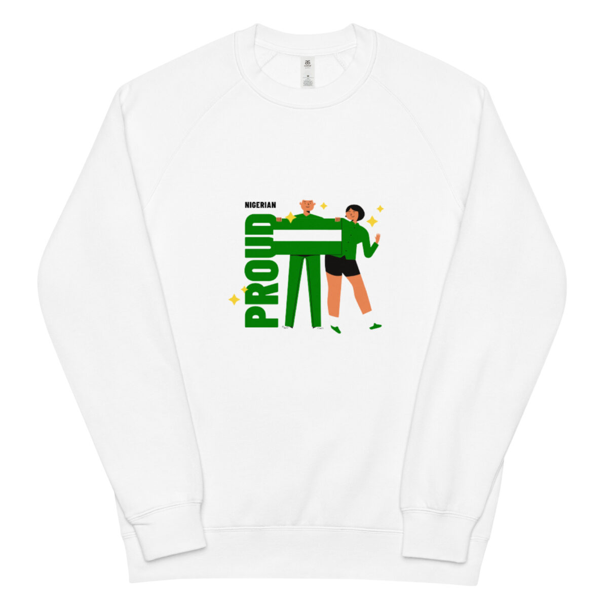 unisex raglan sweatshirt white front 6448f189bb6d2