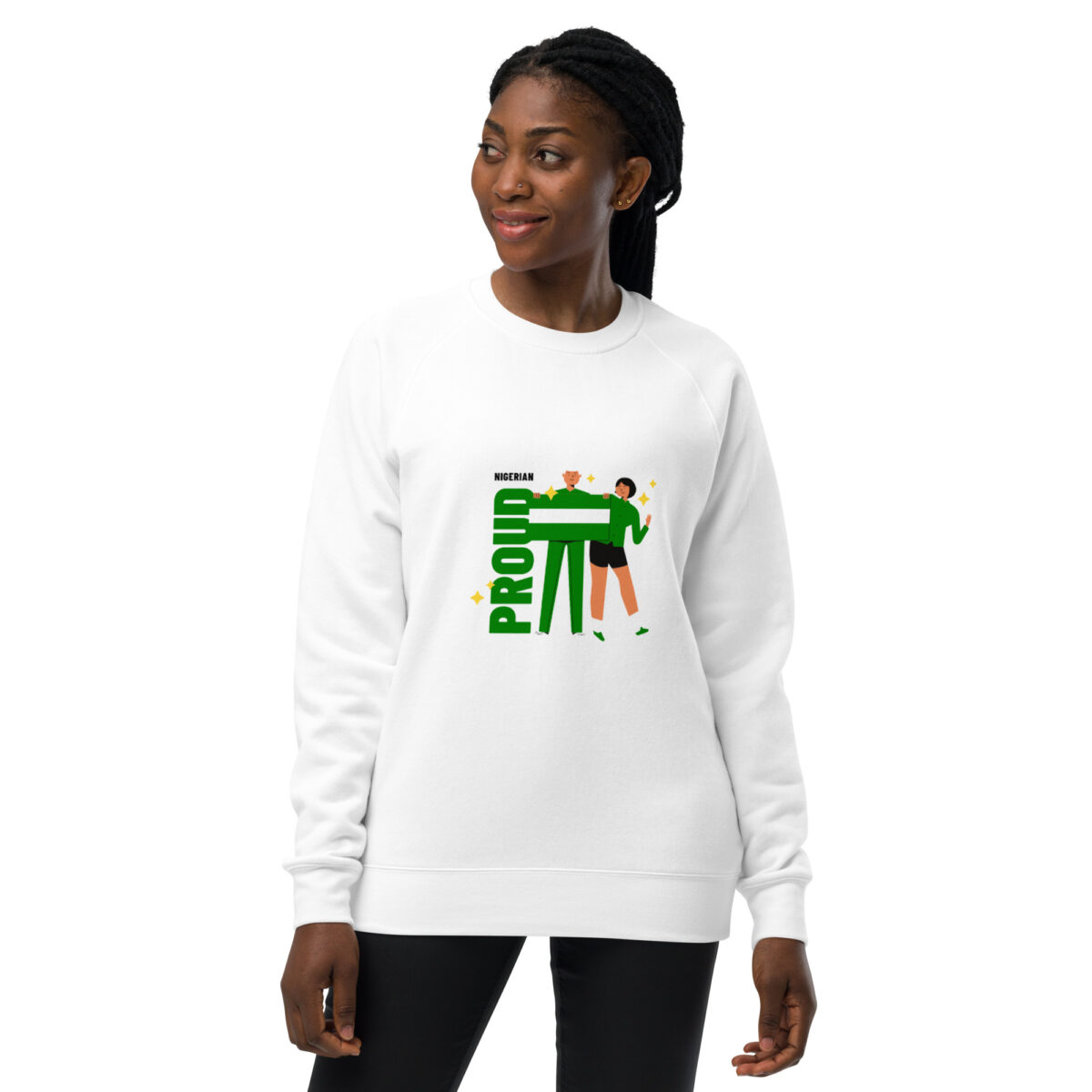 unisex raglan sweatshirt white front 6448f189be13b