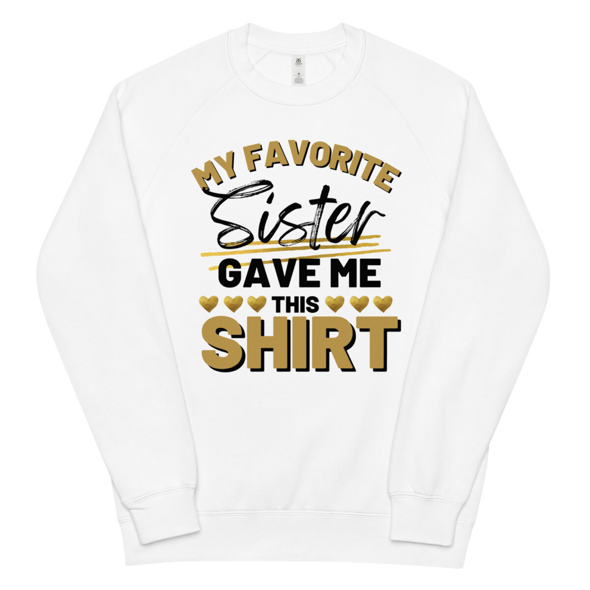 unisex raglan sweatshirt white front 6448f5d911596