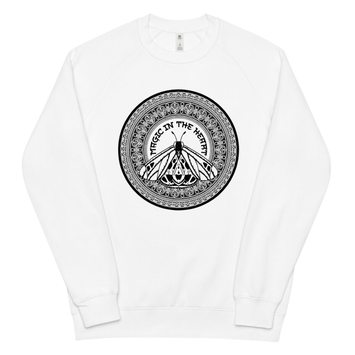 unisex raglan sweatshirt white front 644933bb5ac0e