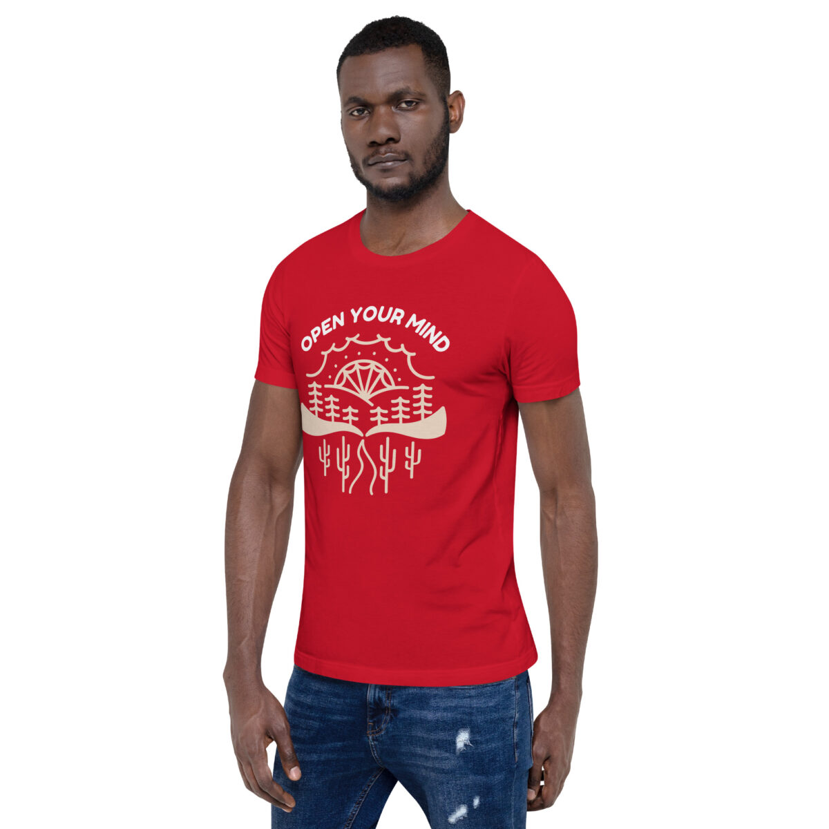 unisex staple t shirt red left front 642c6d264a5dc